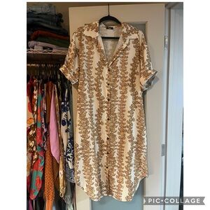 Puakenikeni Button-Up Midi Dress size large